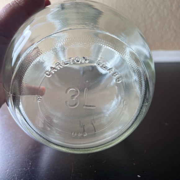 Vintage 1980s Carlton Glass Christmas Tree Cookie Jar – 3L Wire Bail Canister